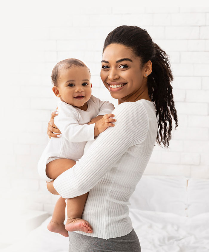 woman holding a baby